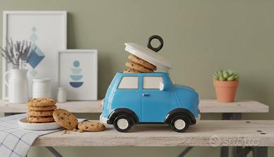 Biscottiera in Ceramica a Forma di Mini auto