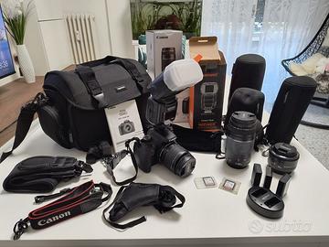 Canon EOS 1300D Kit Completo + 3 Obiettivi + Flash
