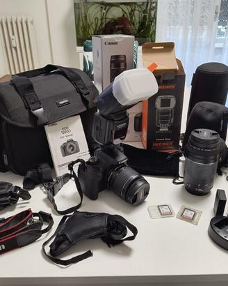 Canon EOS 1300D Kit Completo + 3 Obiettivi + Flash