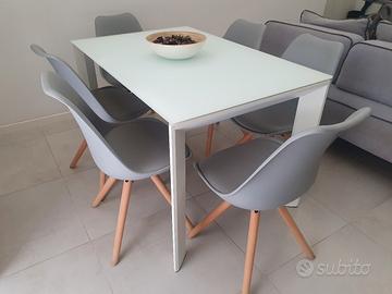 Tavolo in vetro allungabile + 6 sedie