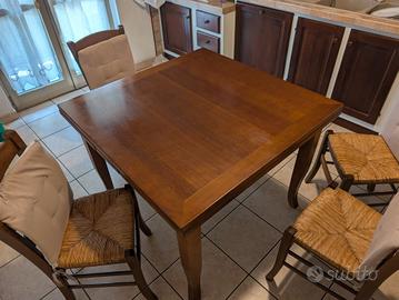 Tavolo pranzo ciliegio 100x100 allungabile 4 sedie