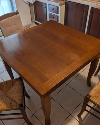 Tavolo pranzo ciliegio 100x100 allungabile 4 sedie