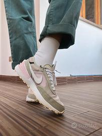 nike sportswear waffle one tg 37.5 verde rosa