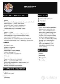 Cameriera ai piani Barista (mattina)