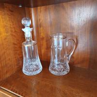 set di caraffa e brocca in cristallo vintage 