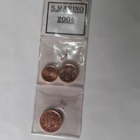 1, 2, 5 eurocent fdc San Marino 2004
