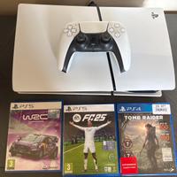 Play Station 5 Slim 1T , CD + 3 Giochi