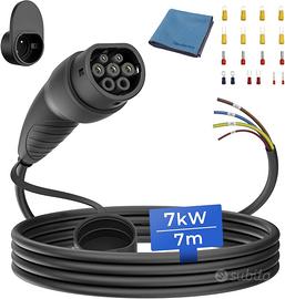 Cavo di Ricarica Tipo 2 estremità Aperta 7kW NUOVO