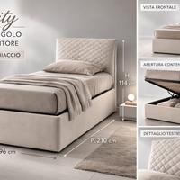 Letto cassettone singolo vanity