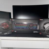 tastiera mouse e cuffie trust gxt