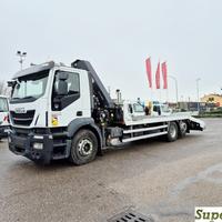 IVECO STRALIS 260S36 pianale,scivolo,gru,Radiocoma