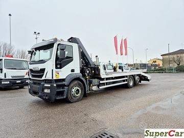 IVECO STRALIS 260S36 pianale,scivolo,gru,Radiocoma