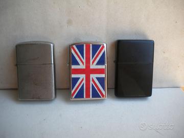 Accendini vintage a benzina 3 pezzi da collezione