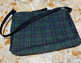 Borsa fantasia giappone/scozzese verde blu quadri