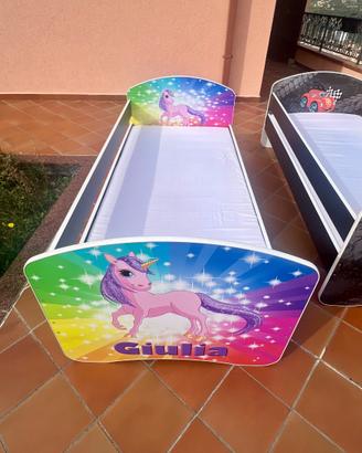 Letto bimba unicorni