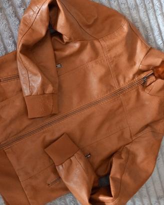 Giacca BOMBER Similpelle color cuoio taglia M