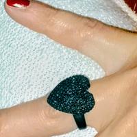 anello cuore nero con scatolina 