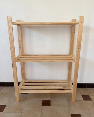 Mobiletto in legno 3 ripiani