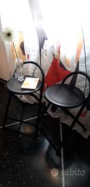 coppia di sgabelli/tavolini metallo