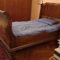 letto legno 1 piazza e mezza fine '800