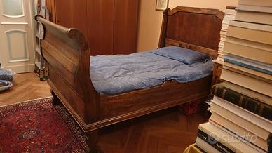 letto legno 1 piazza e mezza fine '800
