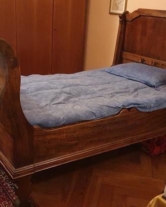 letto legno 1 piazza e mezza fine '800