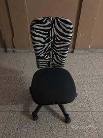 Sedia da scrivania con ruote-motivo zebrato