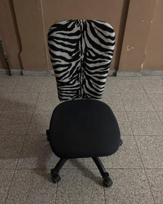Sedia da scrivania con ruote-motivo zebrato