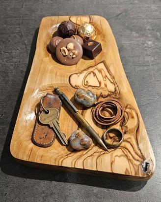 Svuotatasche e Porta Cioccolatini  Legno di Ulivo