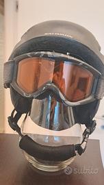 Casco sci bambini Salomon + occhiali Alpina + acc.