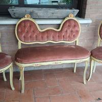 set divano + 2 poltrone antiche anni 50 