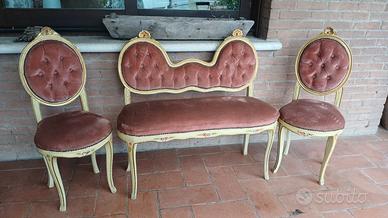 set divano + 2 poltrone antiche anni 50 