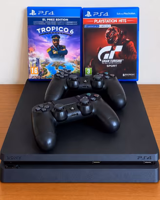 Play Station 4 Slim + 2 Controller + 2 Giochi PS4