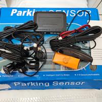 Kit 4 sensori parcheggio neri display led cicalino