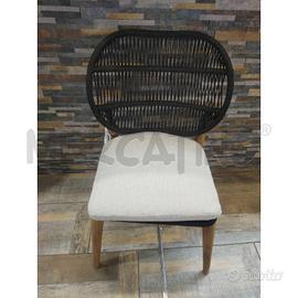 SEDIE COPPIA DA ESTERNO DESIGN LEGNO CORDA
