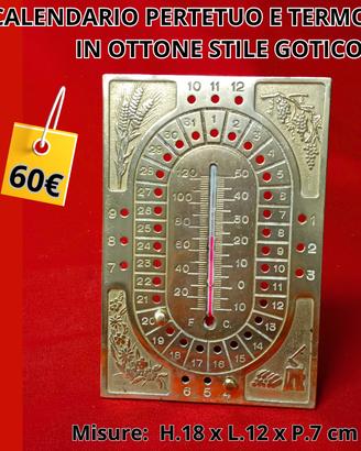 Calendario perpetuo con termometro in stile Gotico