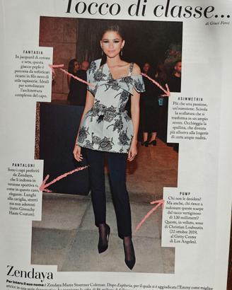ZENDAYA rivista IO DONNA due pagine foto