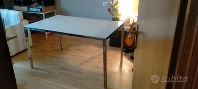 Tavolo Ikea TORSBY, 135x85, cromato/bianco lucido