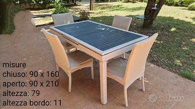 Tavolo esterno giardino allungabile con sedie