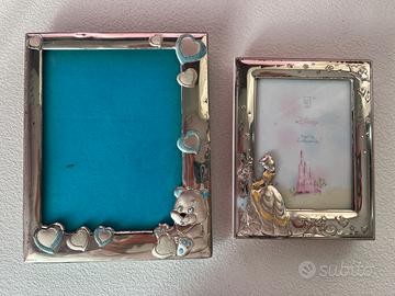 Coppia cornici laminate argento