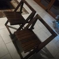 Coppia sedie in legno pieghevoli
