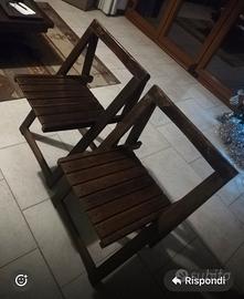 Coppia sedie in legno pieghevoli