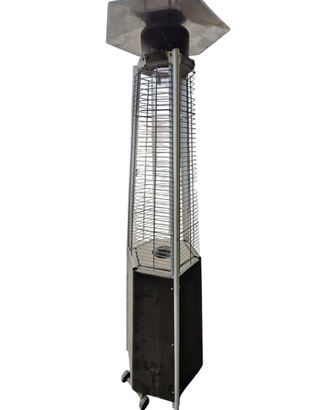 STUFA GAS GPL PIRAMIDE ESAGONALE + RUOTE DOMUS