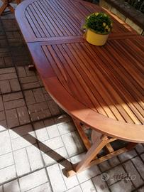 Tavolo acacia allungabile