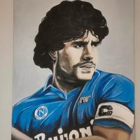 Quadro Dipinto a Mano  Maradona napoli 