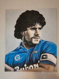 Quadro Dipinto a Mano  Maradona napoli 