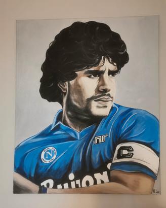Quadro Dipinto a Mano  Maradona napoli 