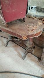 Tavolo legno massello antico intarsiato
