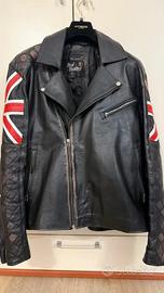 Giacca cafe racer vintage in pelle biker moto