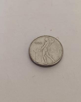 50lire moneta mini 1992